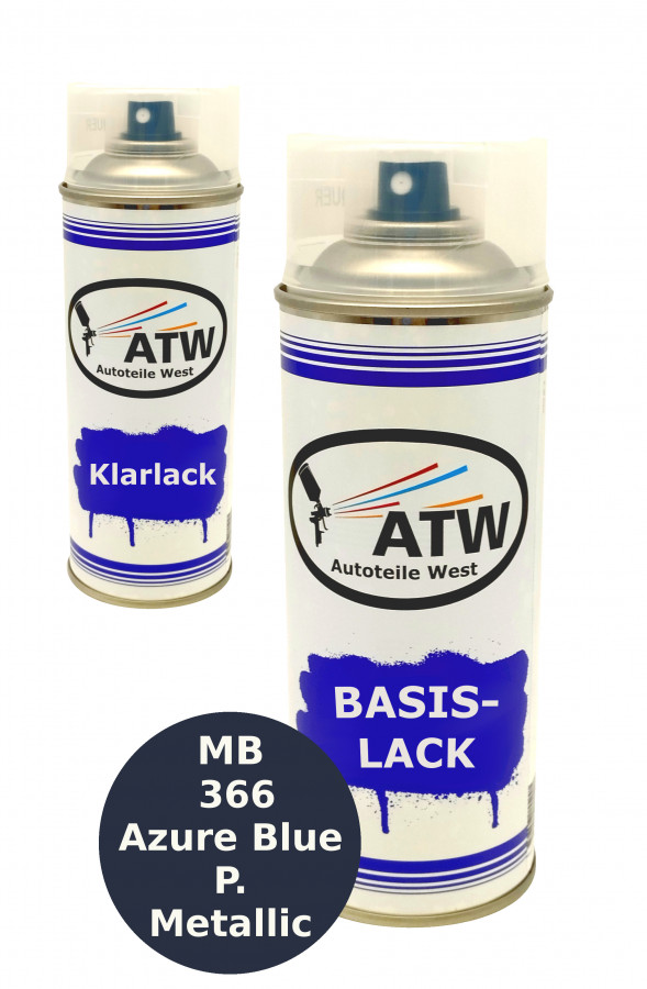 Autolack für Mercedes Benz 366 Azure Blue P. Metallic +400ml Klarlack Set